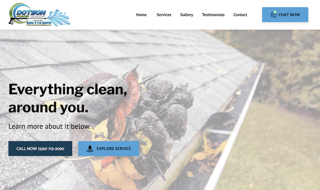 Captura de Imagen del Sitio Web de Lavado a Presion de Dotson Power Washing
